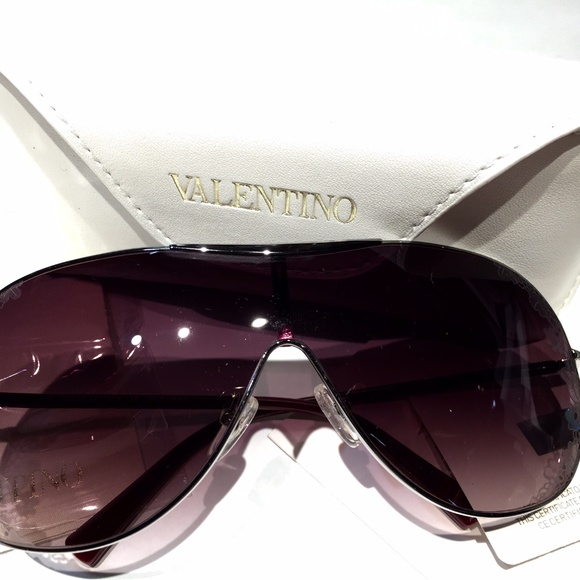 COPY - NWT Valentino Women\'s Shield SilverTone Sunglasses main image 6